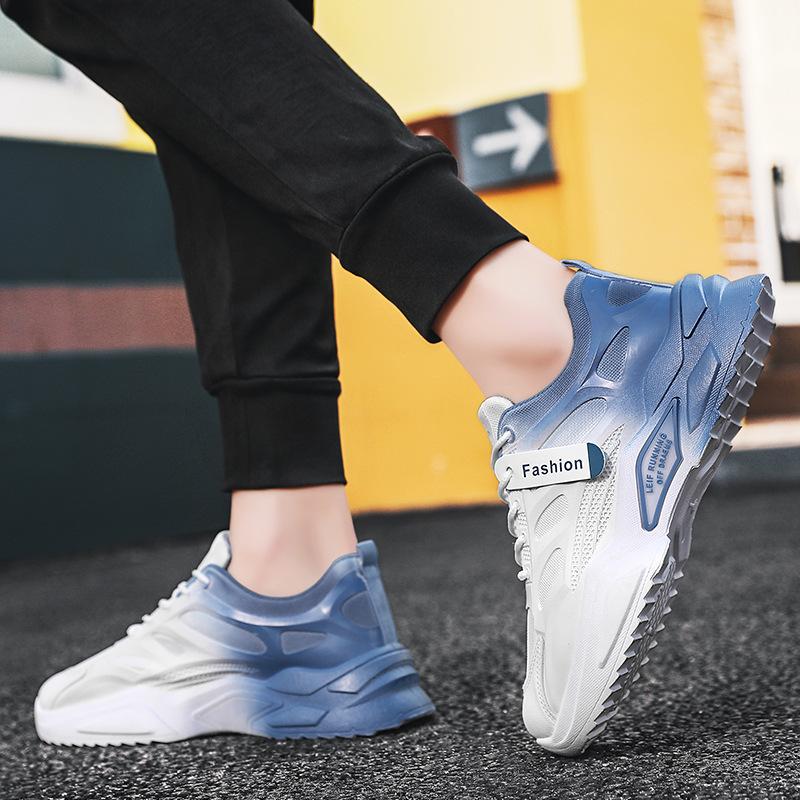 Мода 2024 года, новые летние мужские кроссовки для бега, спортивные кроссовки с дышащей сеткой, универсальные повседневные туфли Little White с увеличенной высотой для папы