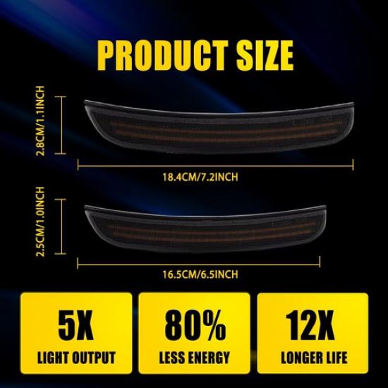 LED F&R Left Right Marker Side Lights Purple 4PC 2015- Fit Dodge Charger