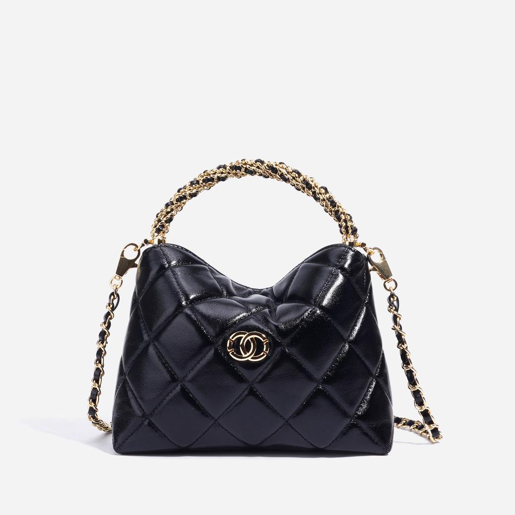 Сумка-ромб, мягкая кожаная витая цепочка, женская сумка через плечо.