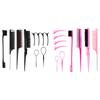Hair Styling Comb Set Hair Brush Set Teasing Hair Brush Rat Tail Comb with Duckbill Clips Edge Brush for Women and Girls