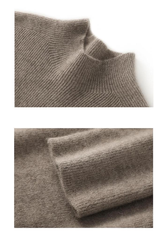 Women's Slim Fit Wool Knit Vest with Half-High Collar