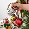 Christmas Bells Ornament Rustic Iron Jingle Bells Christmas Hanging Decoration for Xmas Holiday Tree Doorway Decor