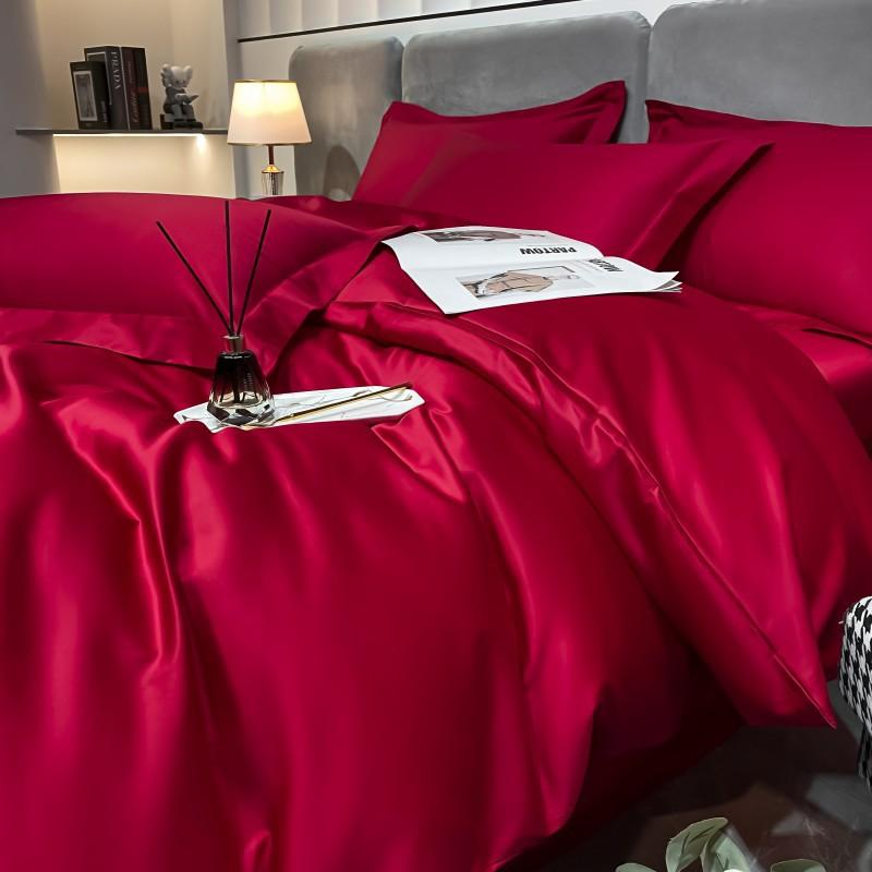 200-count High-grade Long-staple Cotton Four-piece Set of Pure Cotton Sheets, Fitted Sheets, Duvet Cover, High-end Bedding Duvet Cover