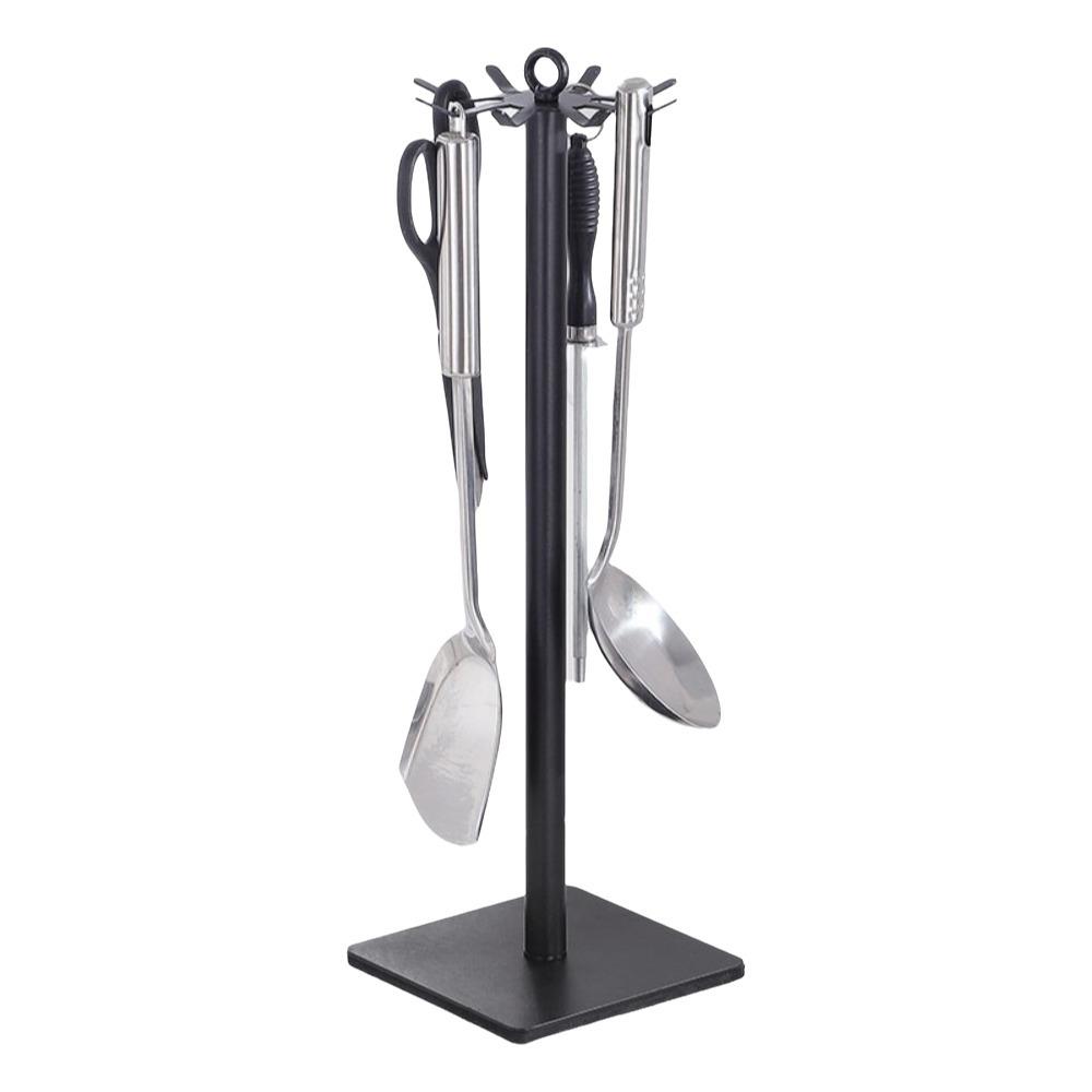 Stable Base Rotating Spatula Rack Movable Spoon Hanging Rack Pot Shovel Rack for Kitchen