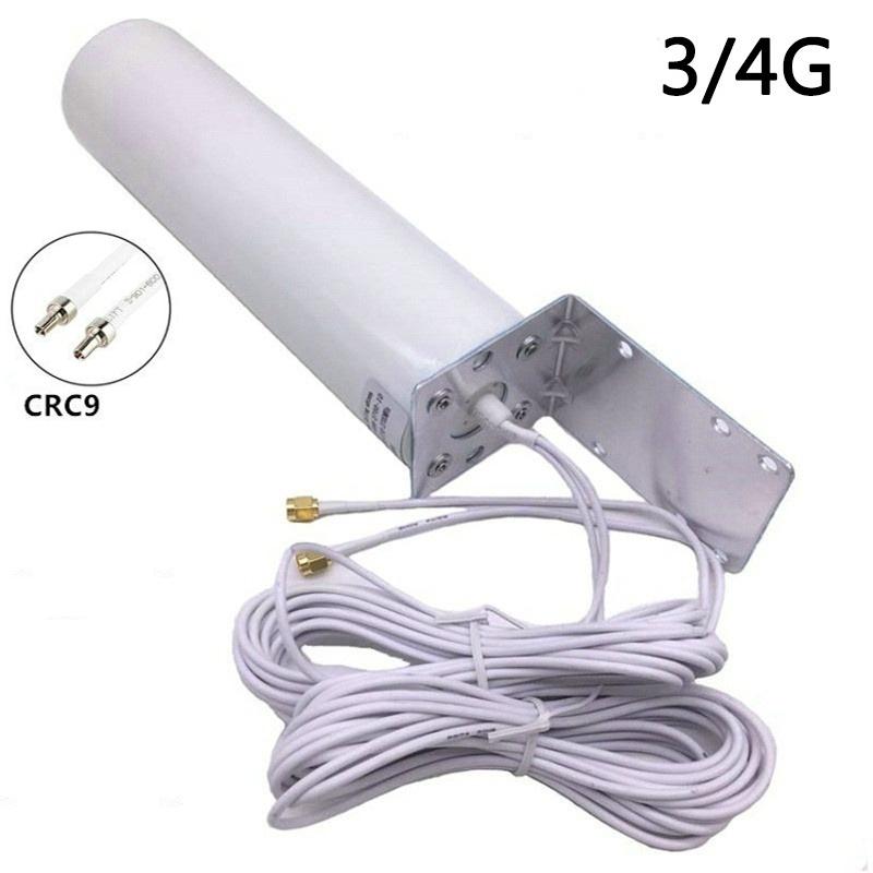 White Dual SMA/TS9/CRC9 Male 3G 4G LTE Outdoor Wall Mount Signal Booster Amplifier Antenna with Fixed Bracket 698-2700MHZ