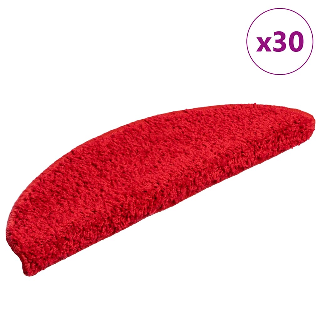 Коврики для ступеней 30 шт.. 56 x 17 x 3 см, красный полукруглый
