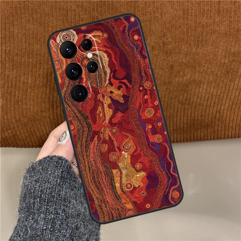 Aboriginal Art Print Phone Case For Samsung Galaxy S25 Ultra S9 S10 Plus S20 S21 S22 S23 FE S24 Ultra Back Cover