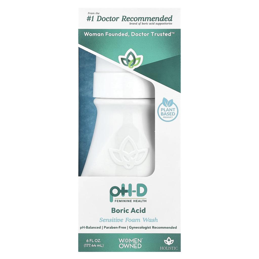 PH-D Feminine Health, Пенка для умывания с борной кислотой, для чувствительной кожи, 6 жидких унций (177,44 мл)
