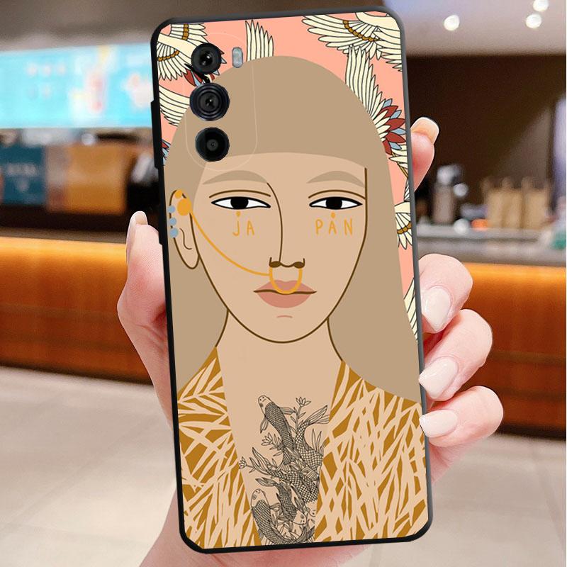 Women Flowers Russian Phone Case For Motorola Edge 60 50 40 Pro 60 50 40 30 Ultra Neo Fusion Moto G Play G Stylus G Carcasas