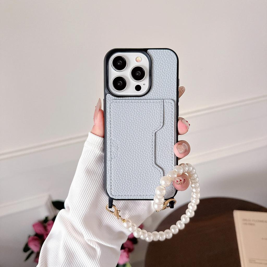 Кожаный ремешок на запястье с держателем для карт Чехол для телефона для IPhone 15 14 13 12 11 Pro Max 15 14 Plus Защитный противоударный чехол