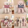 Teddy Bear Plush Toy With Bow Tie Cute Stuffed Animal Gift For Kids Room Decor