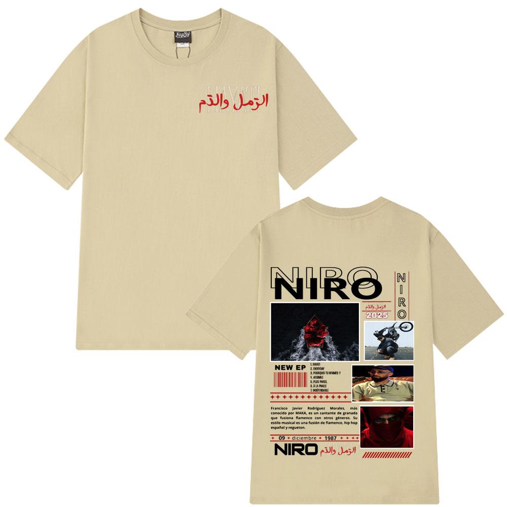 Графическая мужская и женская футболка Rapper Niro OX7, Повседневная и модная хип-хоп футболка, Летняя футболка с принтом из 100% чистого хлопка