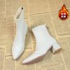 Winter High Heels Sexy Women Luxury Shoes Chunky Ankle Chelsea Boots Fashion New Pointed Toe Zipper Goth PumpsShoes