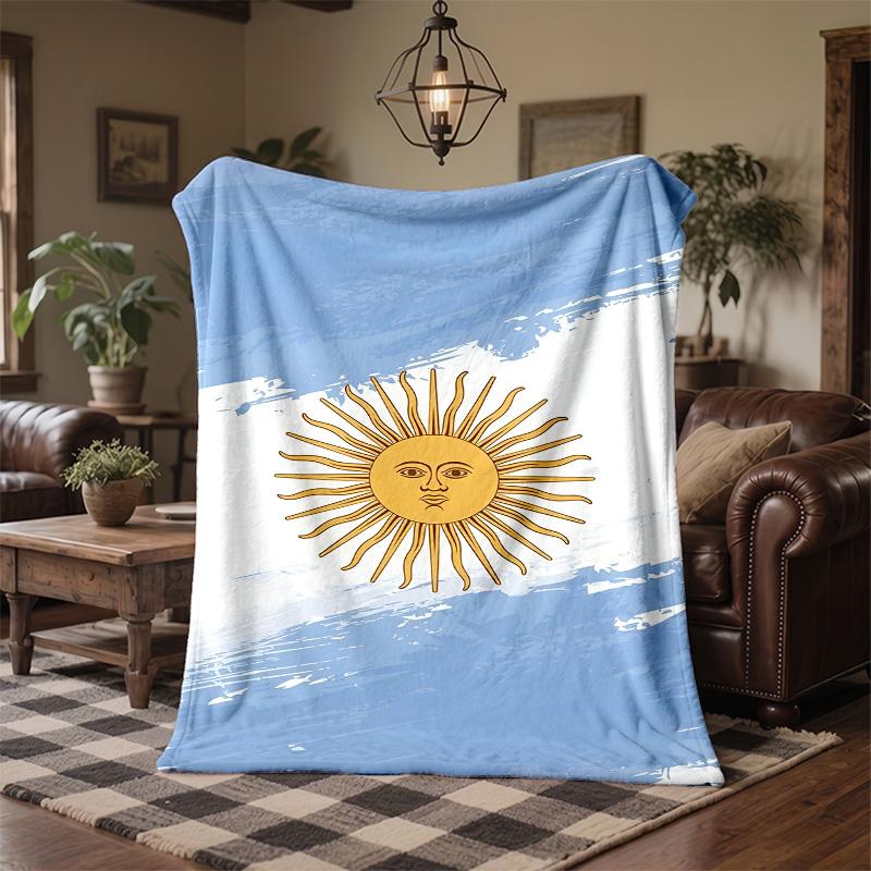 Argentina national football team Print Flannel Blanket Soft Warm Sofa Bed Throw Blanket For Home Office Bedroom