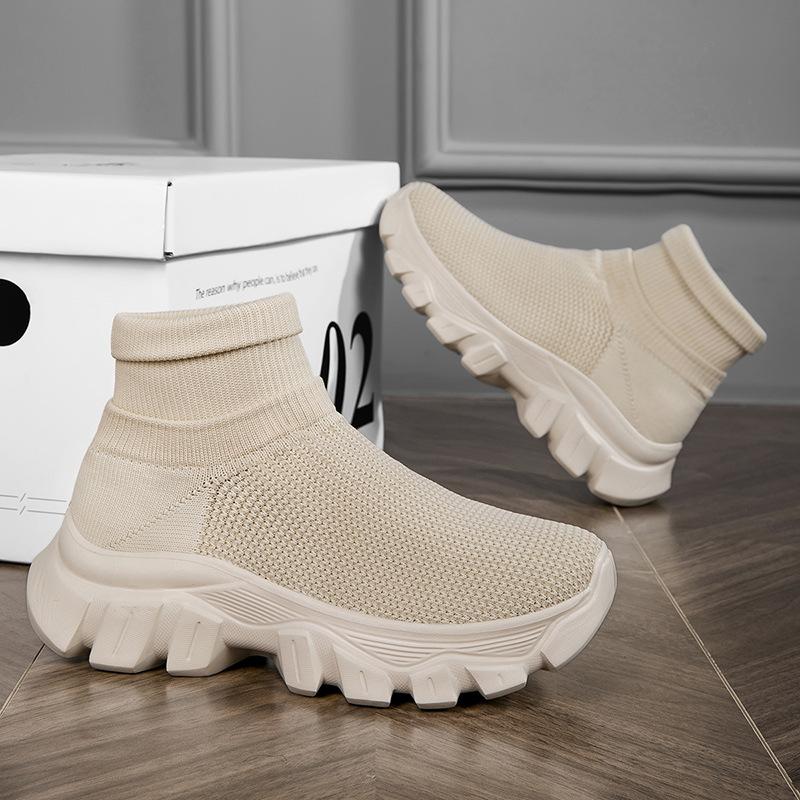 Fashion Knit Men Casual Sneakers Comfortable Socks Walking Shoes Couple Comfortable Outdoor Wear-resistant Trainer Running Shoes