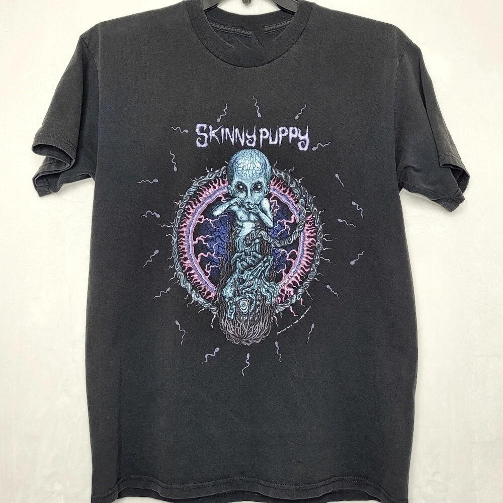 Vtg 1993 Skinny Puppy Band Heavy Cotton Black Shirt S to 5XL SN436