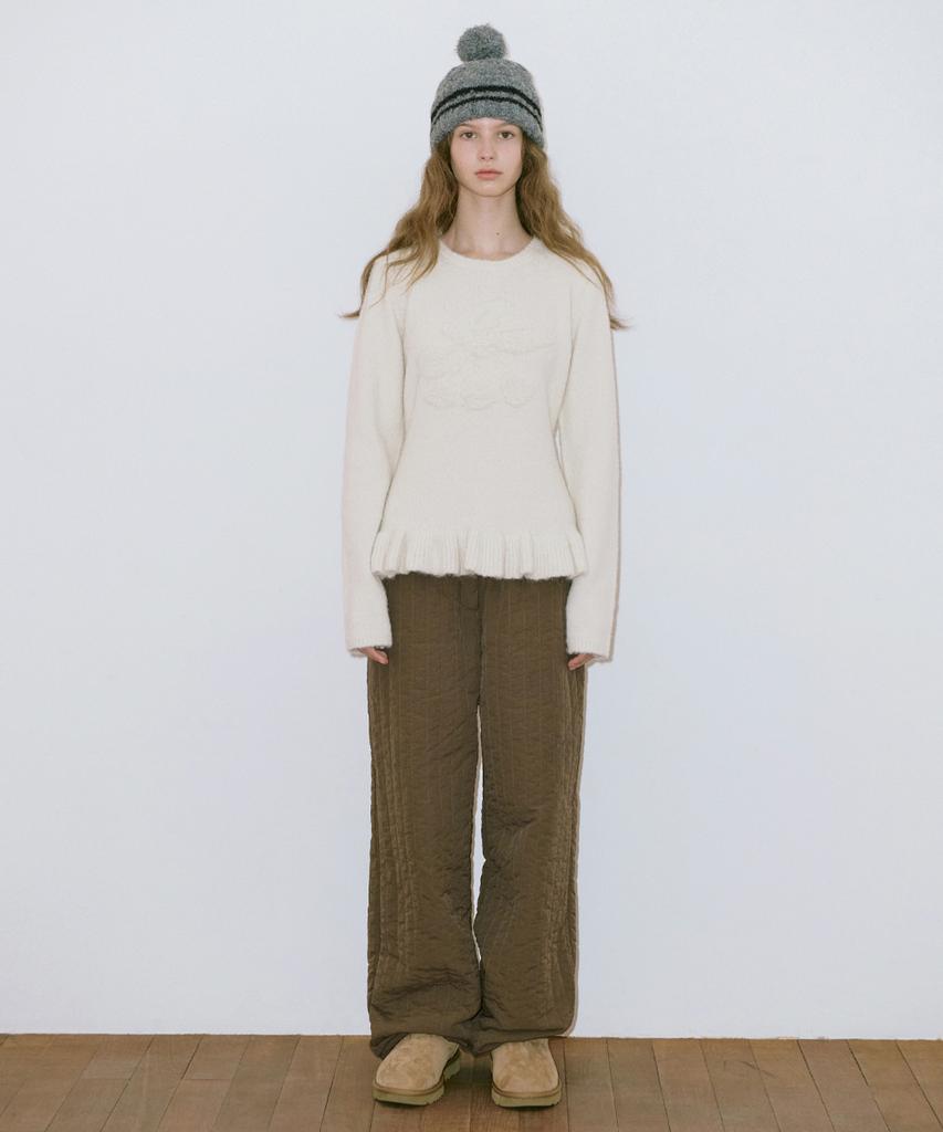SINOON Berry Frill Pullover Knit (Ivory)