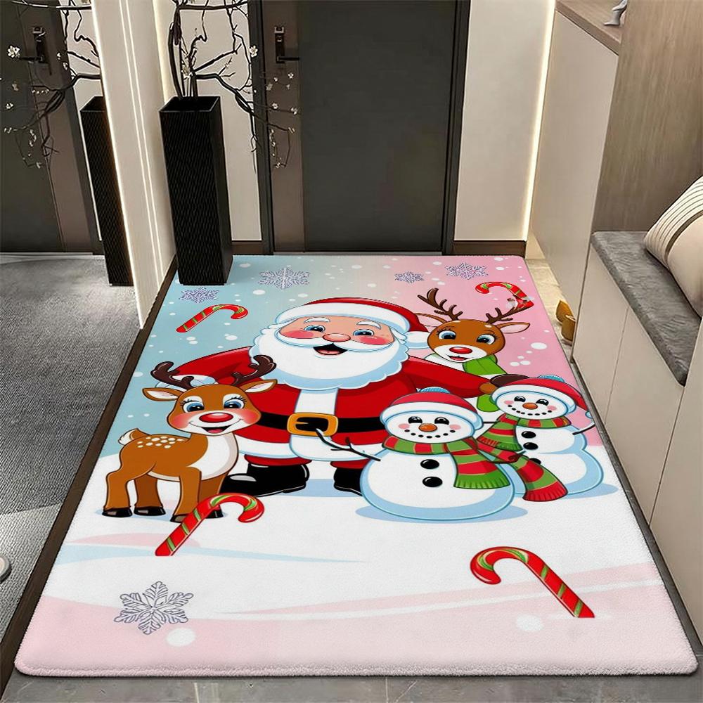 Cozy Christmas Gingerbread Cottage Patterned Rug Allseason Carpet For Study Reading Area Home Decor New Year Gift