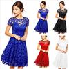Women's Summer Dress Round Neck Short Sleeve A-Line Dress Loose Midi Dress Wedding Dress