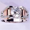 Elegant Rose Gold Platinum Two-color Moissanite Ring Bridal Wedding Engagement Fine Jewelry