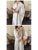 Korean Style Long Over-the-Knee Turn-Down Collar Cardigan Shirt for Women's Spring/Summer Sun Protection