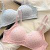 Japanese Style Cute Bra Set Small Bust Push Up Round Shape Non-wired Adjustable Fixed Cup