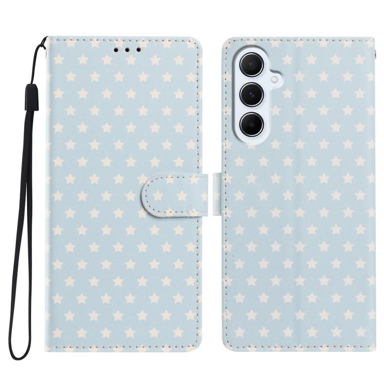 Star Pattern Magnetic Buckle Vegan Leather Phone Case For Galaxy A06 4G, Card Slot Kickstand Wrist Strap Anti-Scratch Protective Cover