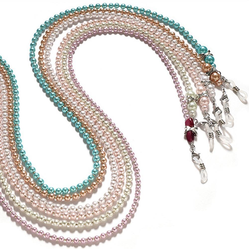 Противоскользящая цепочка для очков Имитация жемчуга Ремешок для очков Портативный держатель-шнурок Для улицы