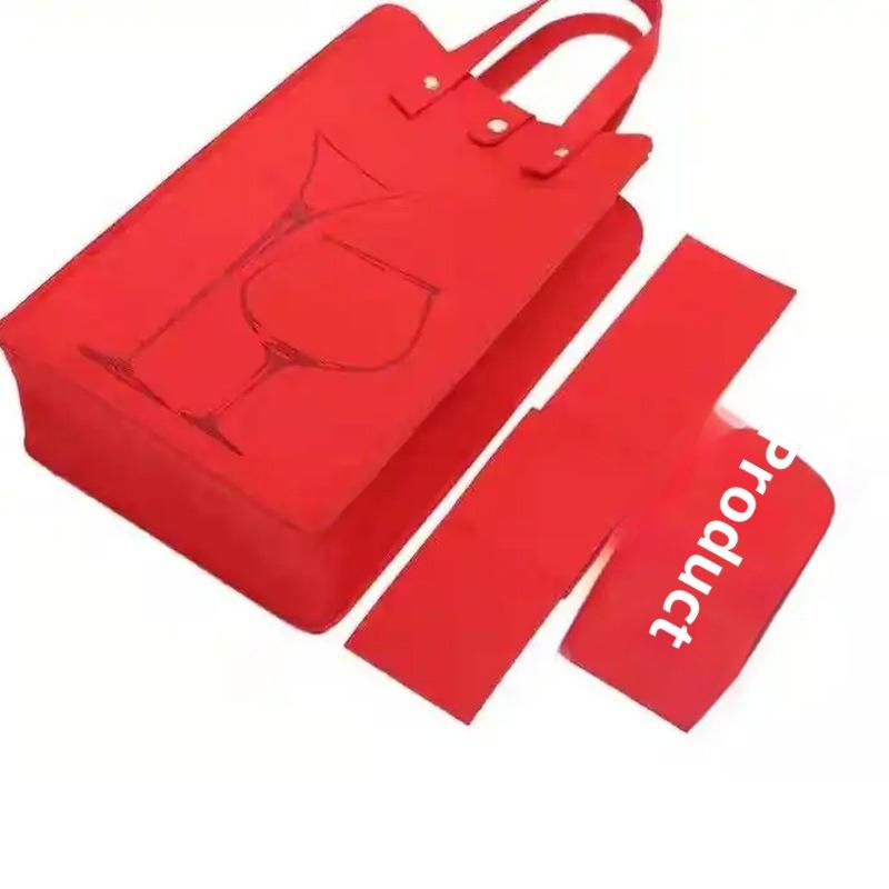 Фетровый пакет для винных бутылок Двойной бутылочный Отличная грузоподъемность Ручной пакет для упаковки напитков Подарочная упаковка Мешочек для хранения Сумка-тоут для вина