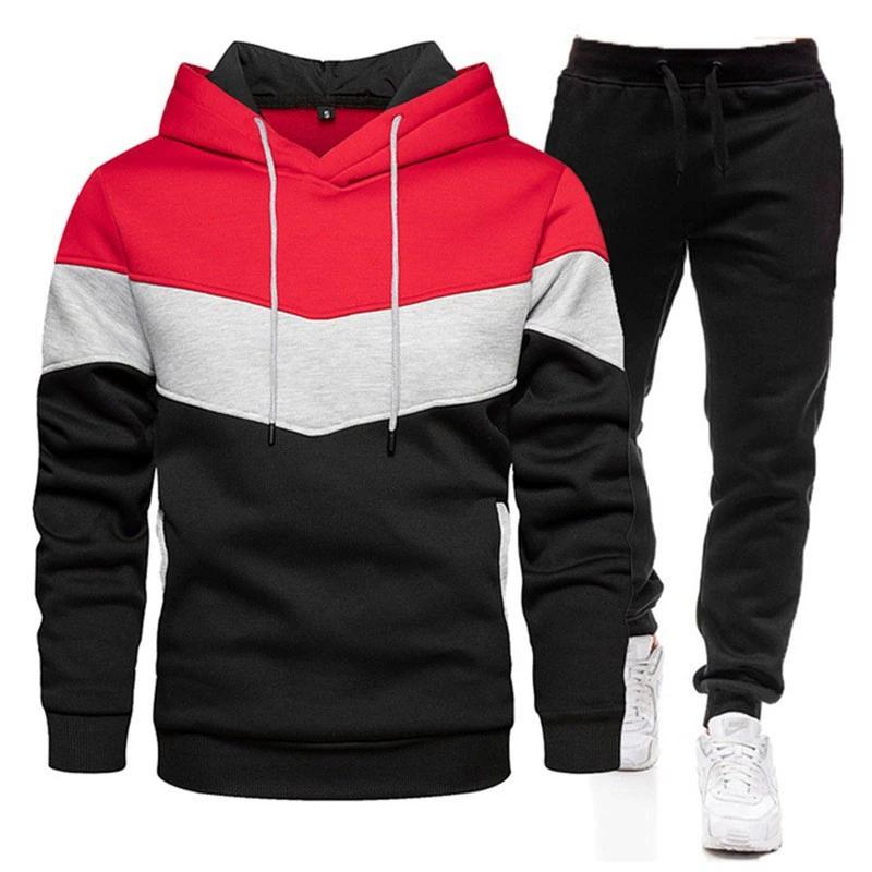 Autumn and Winter Sports Hoodie Set Men's 3-color Hooded Sweatshirt, Sports Suit Set Hoodie, Sweatpants, Light Panel