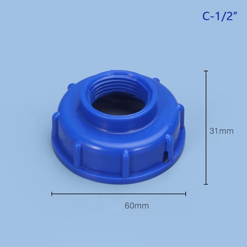 Синий прочный фитинг для IBC-бака для воды, резьба S60X6 на 1/2", 3/4", 1", соединитель для садового шланга, адаптер для замены клапана IBC-бака