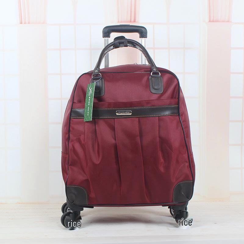Универсальная складная дорожная сумка-тележка Oxford - Большая вместимость, однотонная, ручная кладь для женщин