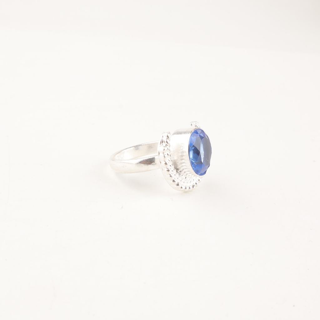 Tanzanite Gemstone 925 Sterling Silver Handmade Jewelry Engagement Ring For Her RR-48-12