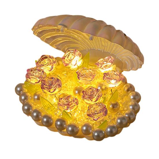 Роза Ночник Цветок Лампа Ракушка Свет Роза Спальня Настольные Лампы Теплый Свет Атмосферы Уникальные Подарки для Женщин Ее Подруги Жены