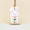 Fluffy Bunny Keychain With Cute Flower Holding Design Perfect For Animal Lovers Gifts