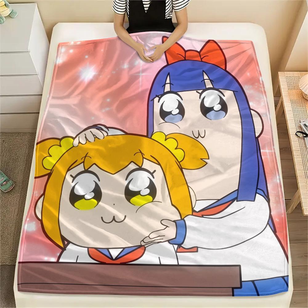 Pop Team Epic Print Flannel Blanket, High quality Comfortable for All Seasons, Home Decor, Warmth and Comfort