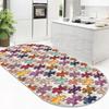 Ковер с цветным пазловым узором и овальным узором - дизайнерская дорожка, мягкий ковер, моющийся кухонный ковер