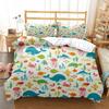 Мультяшный Океан Кит Дельфин Пододеяльник Детский Милый Кавайный Комплект Постельного Белья Мягкий Чехол для Одеяла и Наволочки Односпальный_Двуспальный_Королевский_Кинг