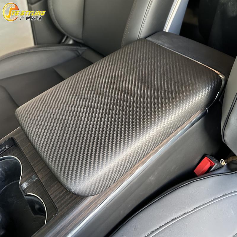 Рамка заднего дисплея из сухого углеволокна для подлокотника Tesla Model S/X