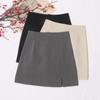 2024 High-Waist A-Line Slit Skirt: New Korean Spring Design