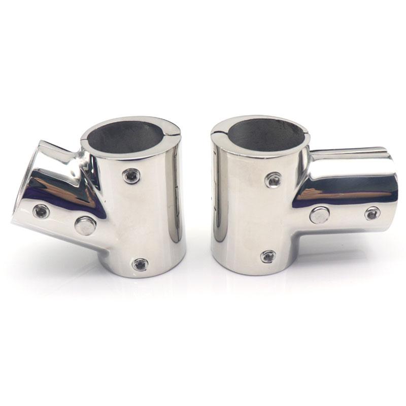 22/25/30mm Boat Fitting Tee Connector Stainless Steel Tee Split Connector 60/90 Degree Tee Fitting for Boat Hand Rail Fitting