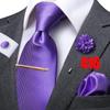 Hi-Tie Mens Silk Tie Set Brooch Pin Necktie Hanky Cufflinks Tie Clip for Business Wedding