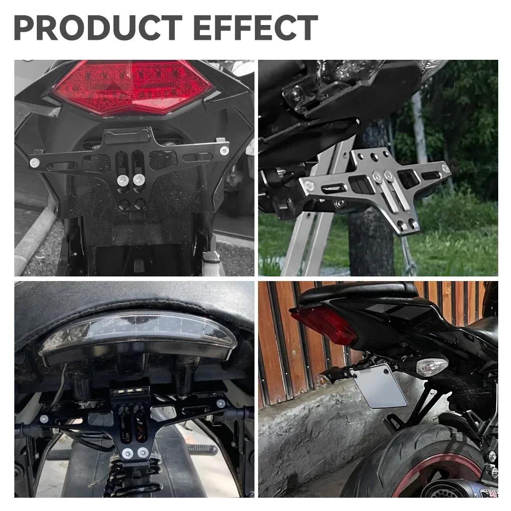 Motorcycle Adjustable Tail Eliminator License Plate Bracket Turn Signal Light For Yamaha Honda Bmw Suzuki Cfmoto Mt07 Mt09 Fz07