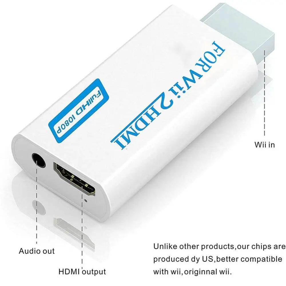 Для Wii к HDMI-совместимый адаптер-конвертер 3,5 мм аудио для ПК HDTV монитора 1080P 720P Wii2 к HDMI WII2HDMI Конвертер Адаптер