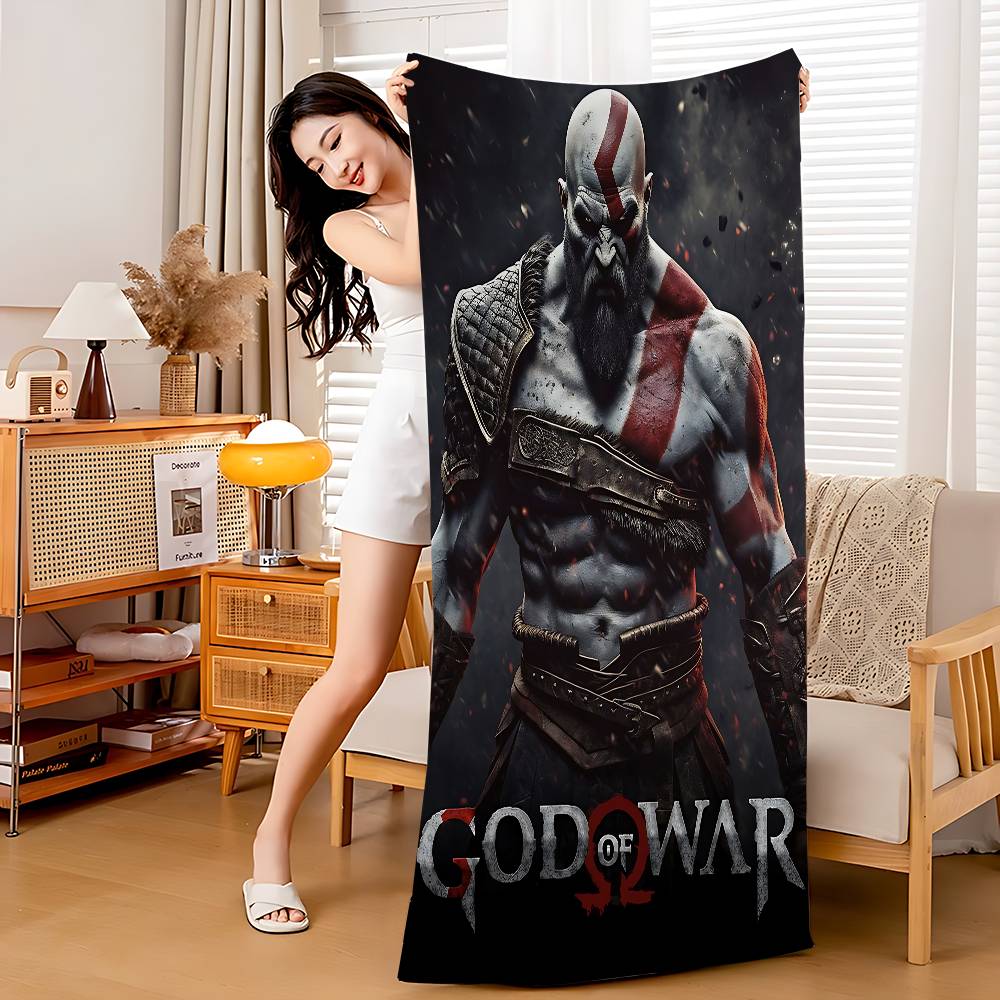 God Of War Single Player Game Bath Towel Microfiber Soft Water Absorbing Breathable For Girl Kids Decorative Cartoon Beach