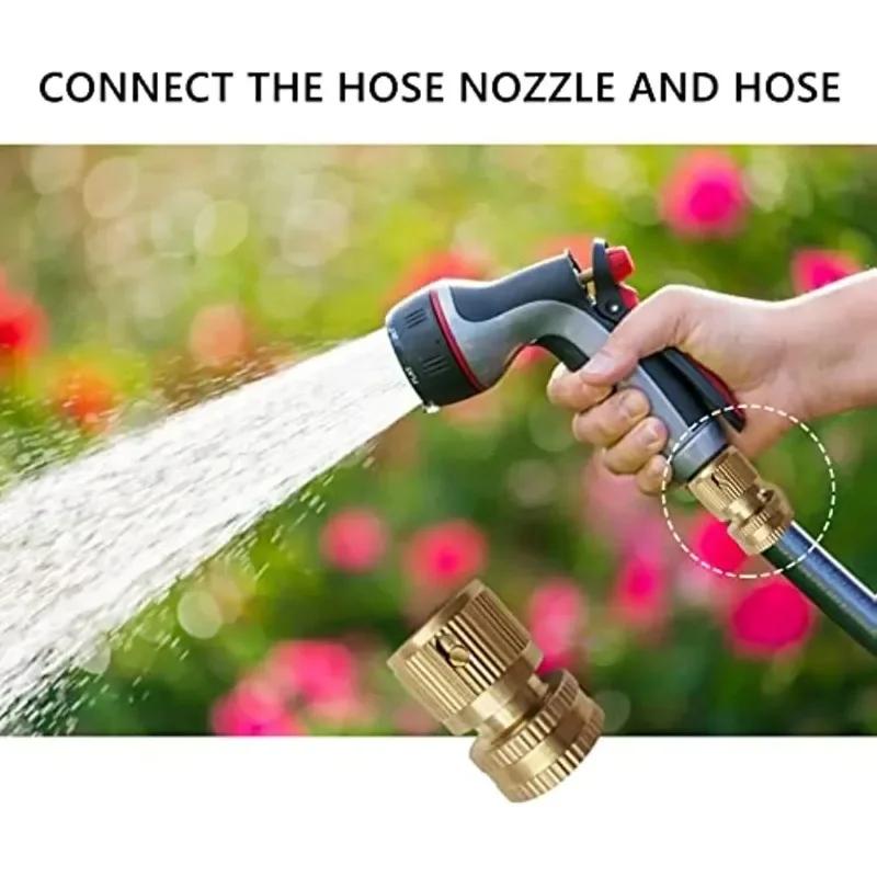 2 шт. Садовый шланг-адаптер из цельной латуни, 3/4 дюйма, угловой соединитель 90 градусов и быстроразъемное соединение для шланга 3/4 дюйма