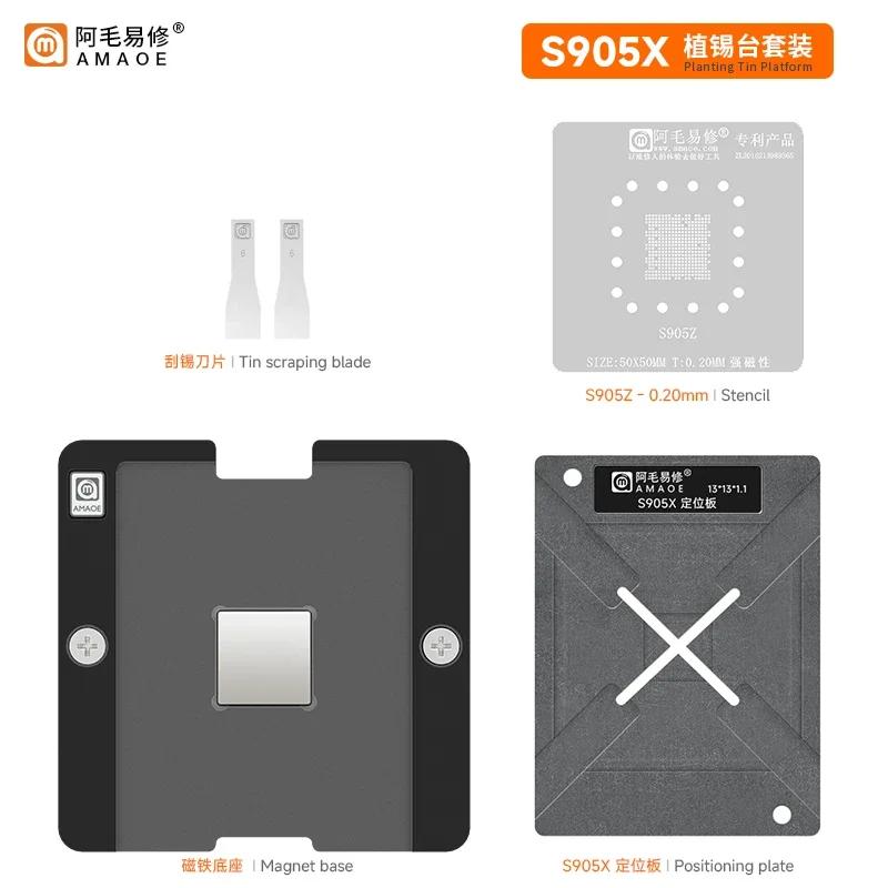 Платформа для пайки шариками Amaoe S905X4 для чипа основного управления Smart TV Box Amlogic S905L/905Z Трафарет BGA для реболлинга Паяльный набор