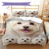 Poodle Marejus Dog Pattern Bedding Quilt Set Quilt Cover Pillowcase Home Decoration Gift (1 * duvet cover + 2 * pillowcase, without core)