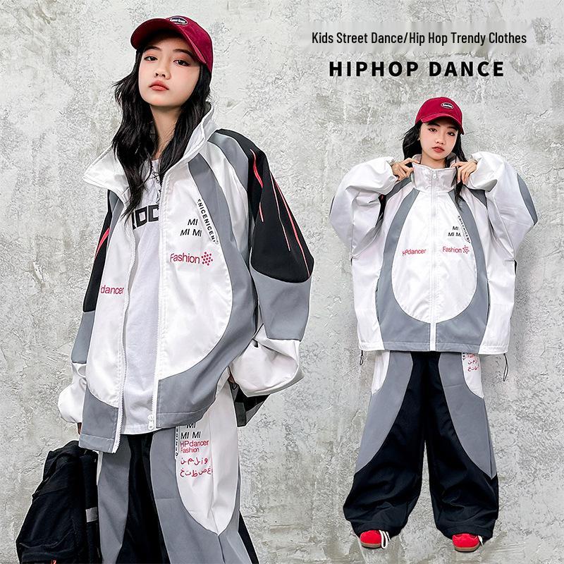Детский Хип-Хоп Костюм для Выступлений - Спортивный Комплект Осень/Зима, Крутая Уличная Танцевальная Форма для Мальчиков и Девочек