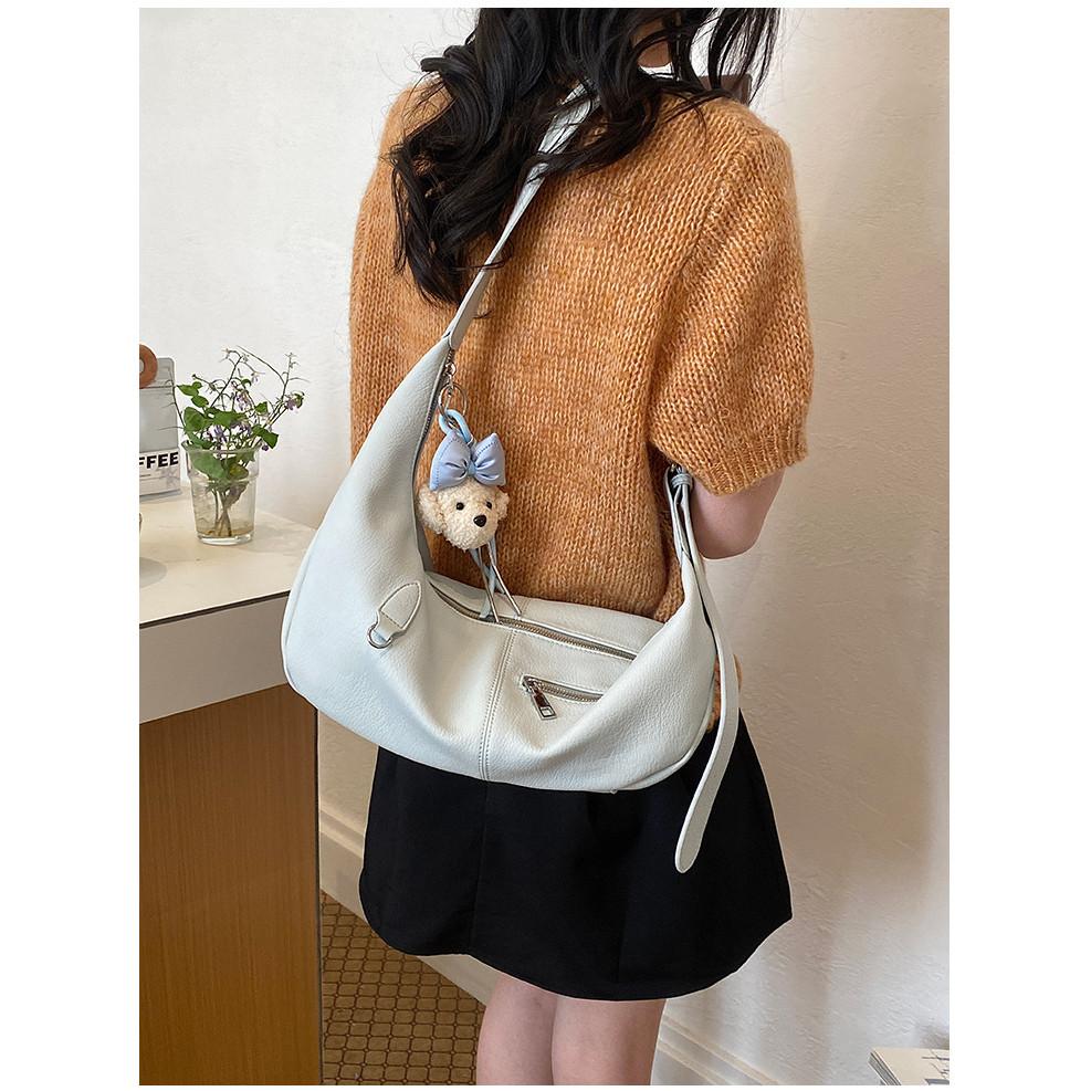 IELGY Simple Style Large-Capacity Tote Bag All-Match Commuter Shoulder Messenger Bag Casual